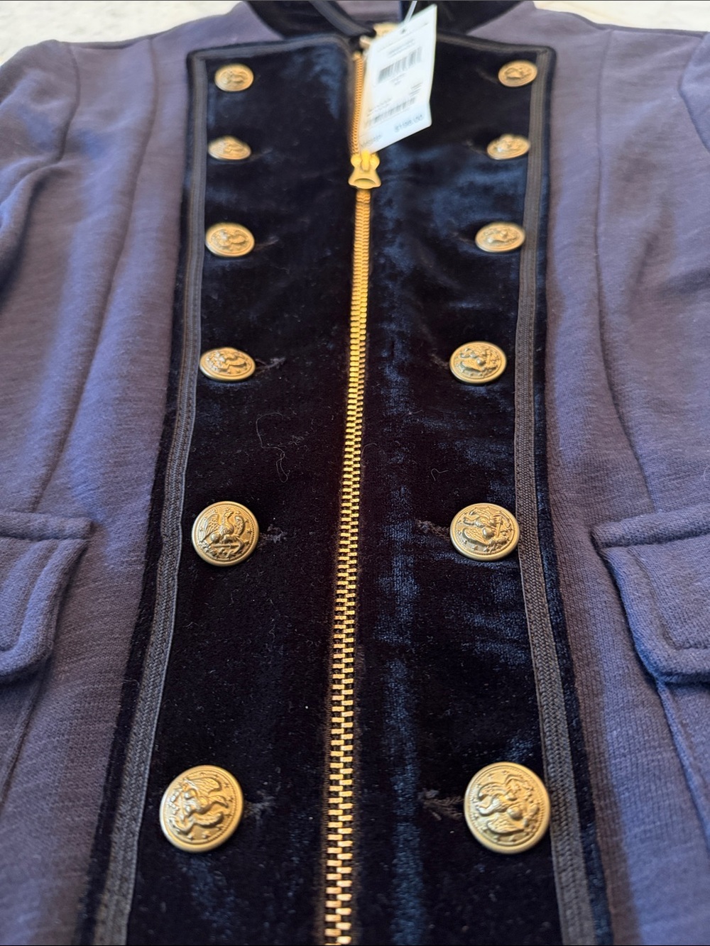 Ralph Lauren Military Band Jacket w/ Black Velvet Trim & Gold Embroidery - Picture 4 of 10